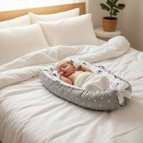 Nid bébé arbre de noël bebe qui dort confortablement dans son lit