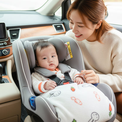 Nid d'ange bébé lapin, maman dans la voiture avec son bébé dans son siège