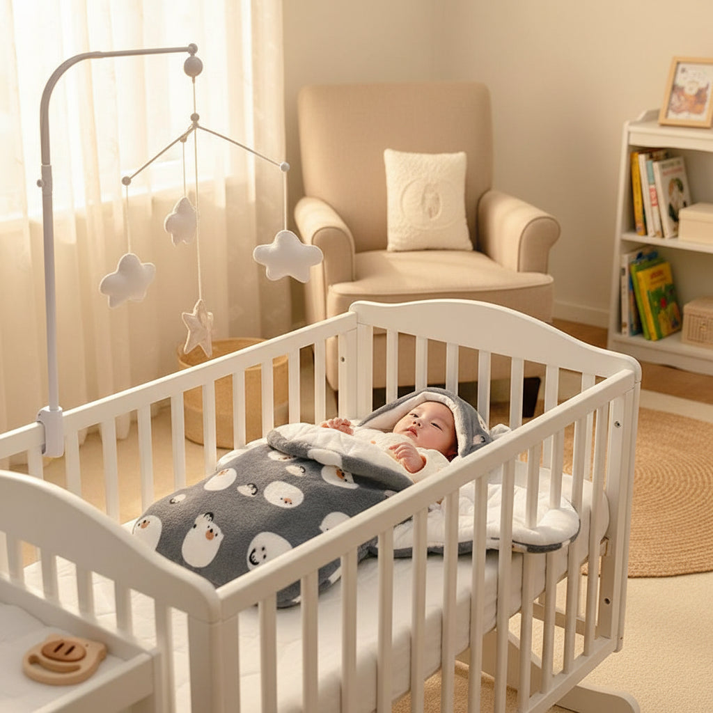 Nid d'ange bébé ours blanc, bébé couché dans son lit