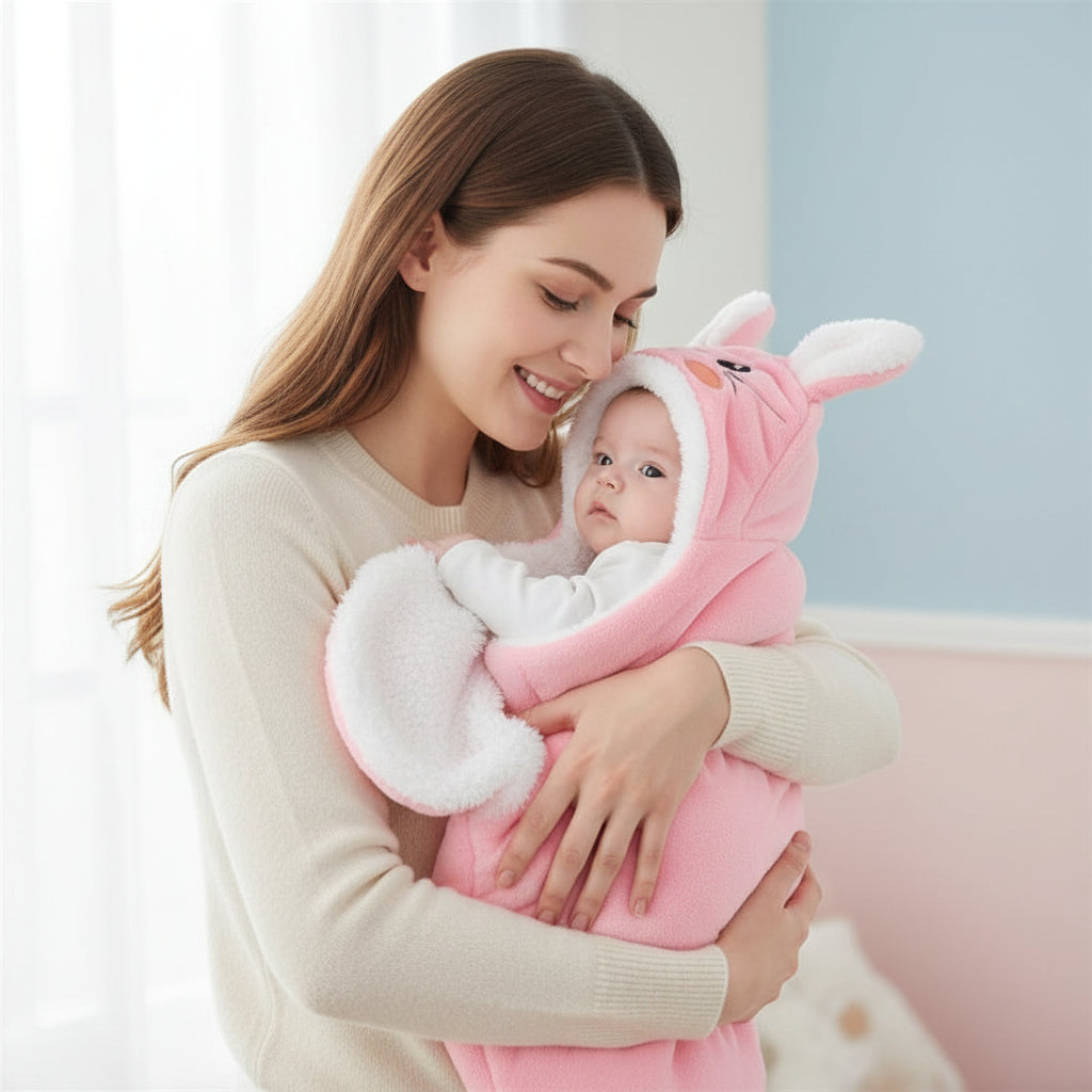 Nid d'ange rose, maman porte confortablement son bébé
