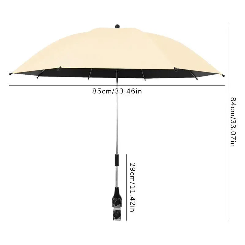 Ombrelle poussette beige  avec ses dimensions