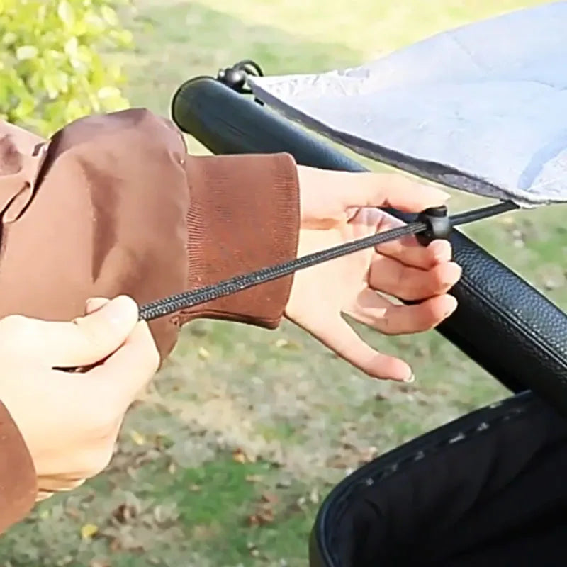 Par soleil pour poussette  gris facile à installé par maman