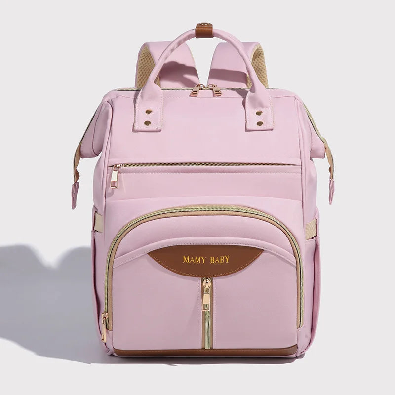 Sac à dos maternité rose