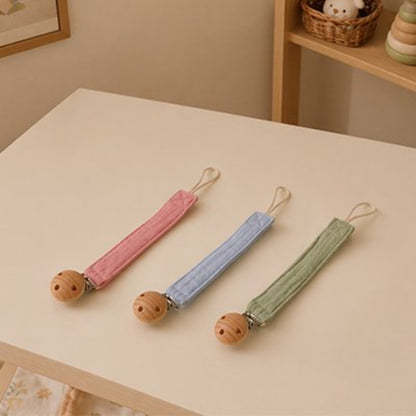 Attache tetine rose, bleu et vert