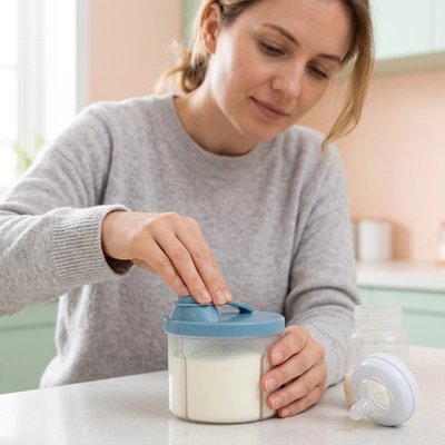 Boite doseuse lait bleu maman ferme la boite de lait