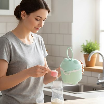 Boites doseuse lait  vert maman mésure du lait