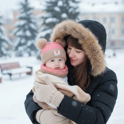 Bonnet bebe rose beige bébé et sa mamn bien protègés