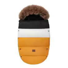 chancelière pour poussette noir, blanc et jaune