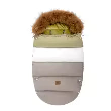 chancelière pour poussette vert, blanc et gris