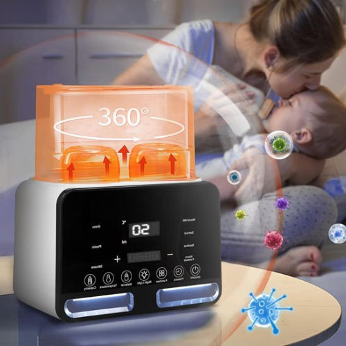 Chauffe biberon EU 220V maman qui donne son bisou sur le front son enfant