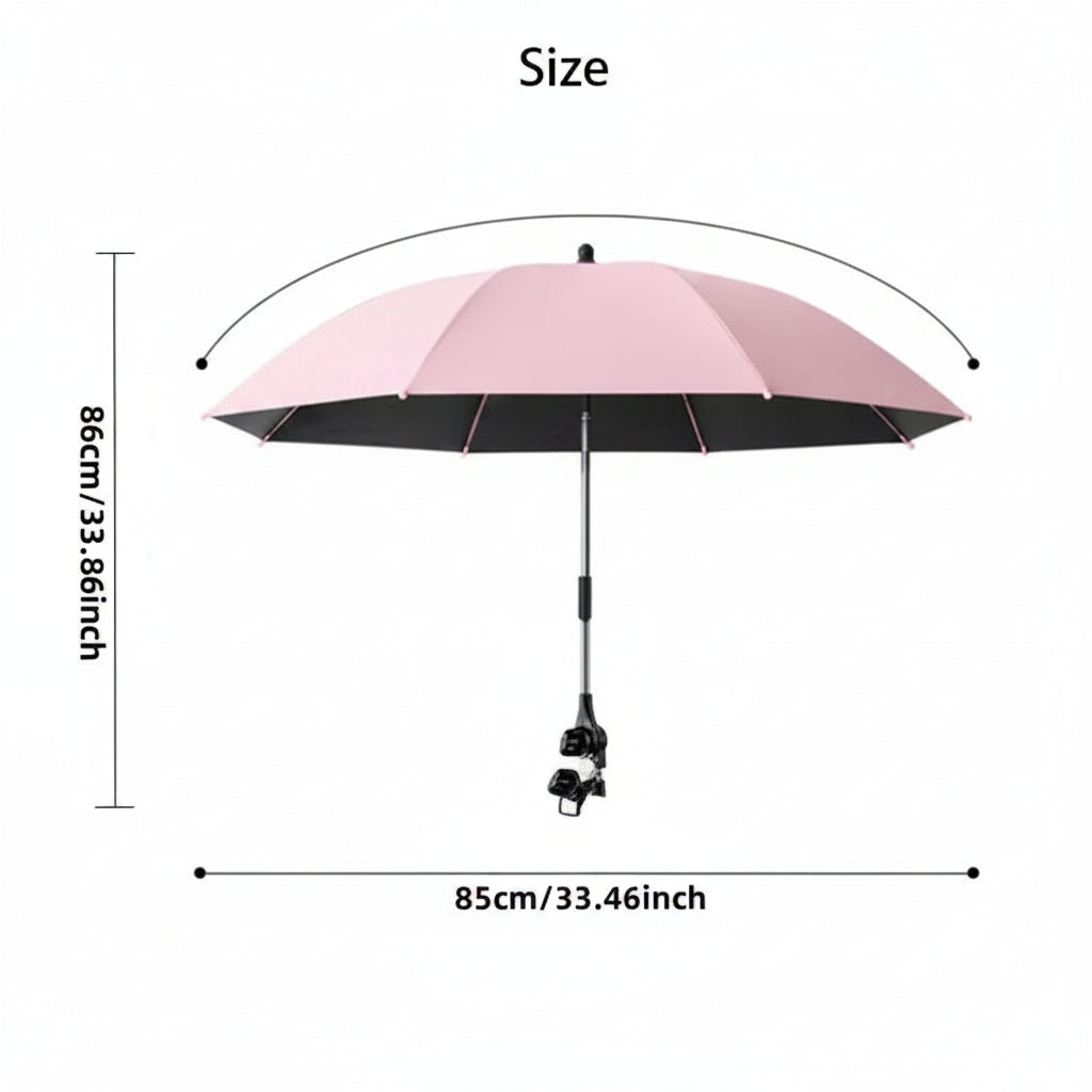 ombrelle poussette rose avec ses dimensions