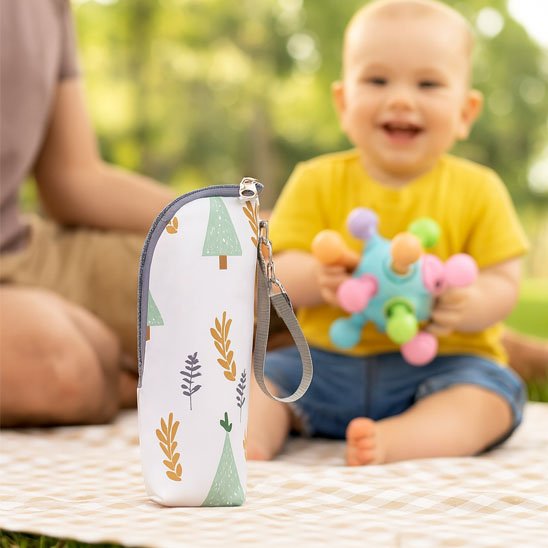 Porte biberon   forêt bébé  joue sur la natte