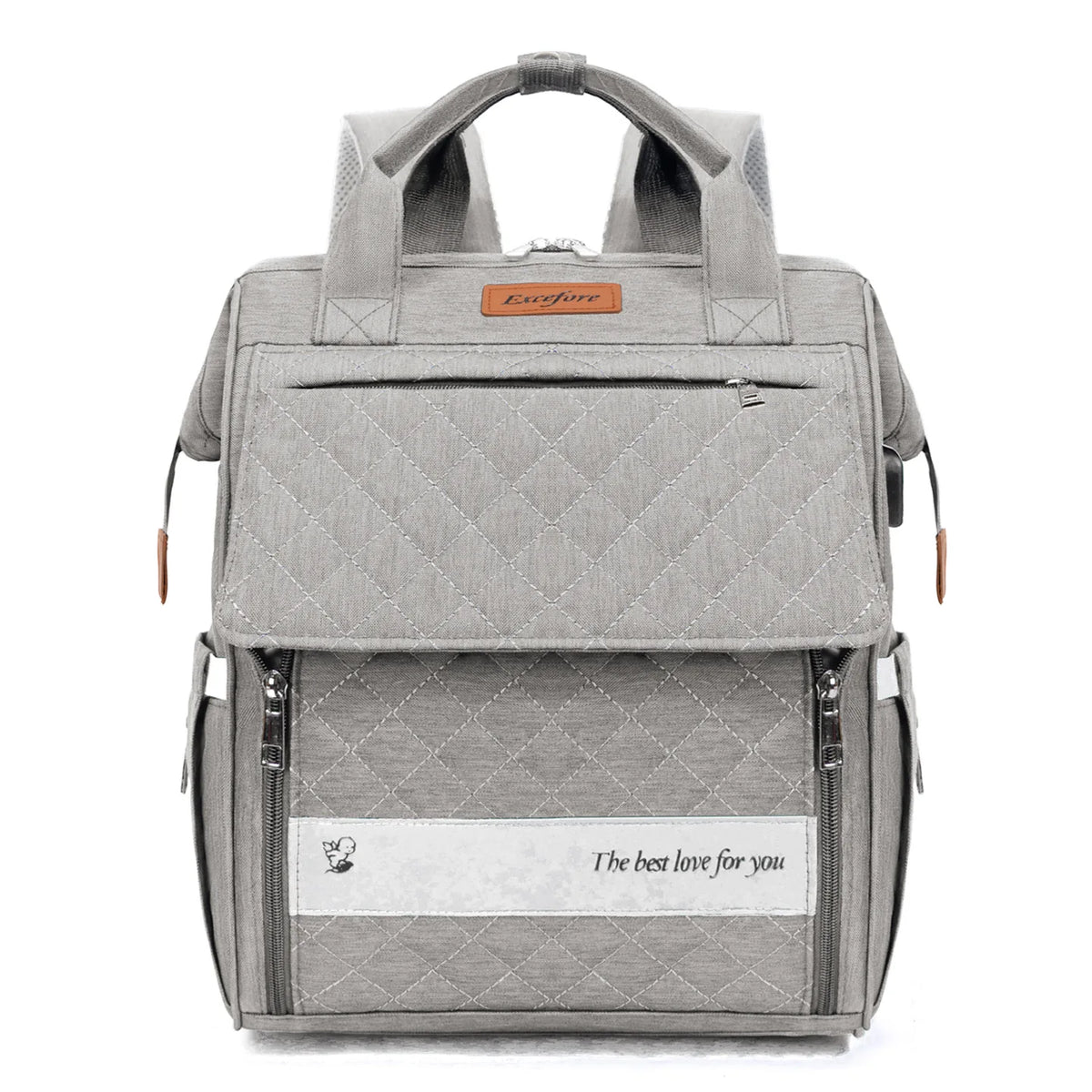 sac à langer sac à dos gris