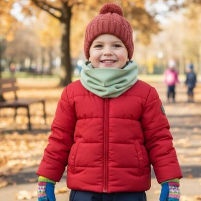 Tour de cou enfant l'enfant est au parc bien au chaud